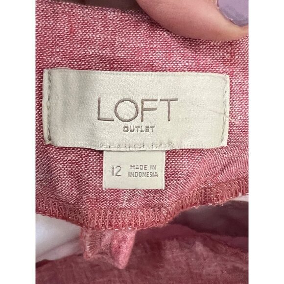 Loft Outlet Womens Ruffle HemLinem Blend Size 12 Pink boho lagenlook Beachy - Picture 4 of 9